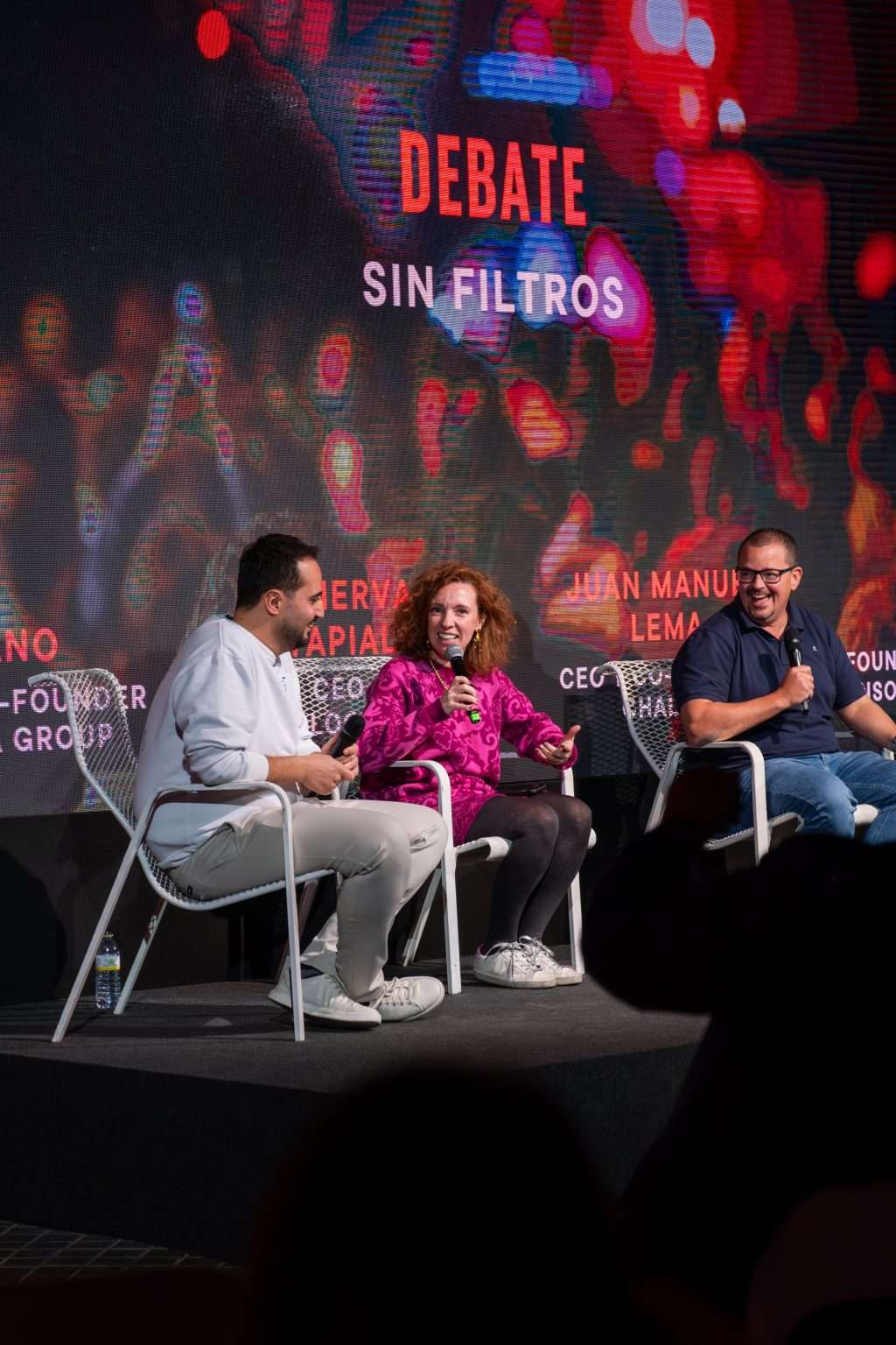 Ciro Cristiano (CEO Baldoria), Minerva Tapial (CEO Rosi La Loca World) y Juan Manuel Lema (CEO Chalito) en Disruptiva 2025